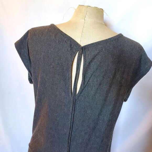 Gray w/ Gold Detail Foreign Exchange Tunic Top, Small - Picture 5 of 9